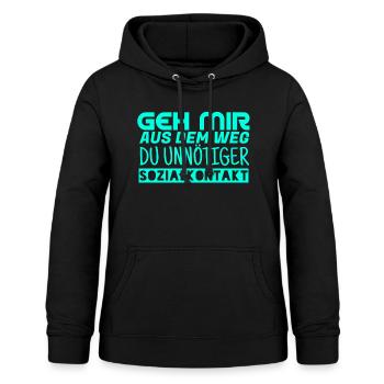Geh mir aus dem Weg du unnötiger Sozialkontakt - Frauen Hoodie - Schwarz - Vorne - AI Model Female 172 light (172cm)
