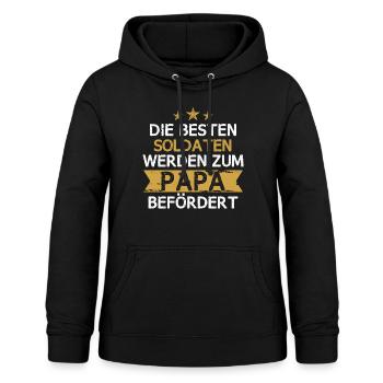 Soldat Militär Armee Soldaten Offizier Papa Spruch - Frauen Hoodie - Schwarz - Vorne - AI Model Female 172 light (172cm)