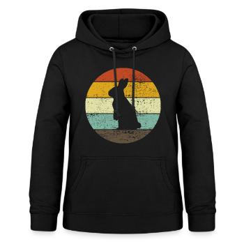 Hase Hasen Kaninchen Osterhase Retro Geschernk - Frauen Hoodie - Schwarz - Vorne - AI Model Female 172 light (172cm)