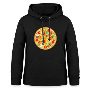 Pizza - Sweat à capuche Femme - noir - Devant - AI Model Female 172 light (172cm)