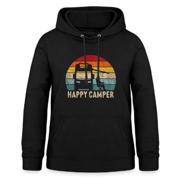 retro camping car t-shirt campeur - Sweat à capuche Femme - noir - Devant - AI Model Female 172 light (172cm)