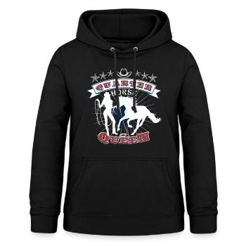 Quarter Pferd Westernreiten - Frauen Hoodie - Schwarz - Vorne - AI Model Female 172 light (172cm)