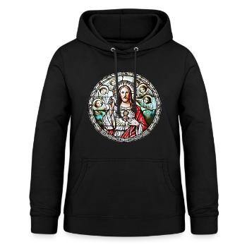 SACRÉ-CŒUR DE JÉSUS - Sweat à capuche Femme - noir - Devant - AI Model Female 172 light (172cm)