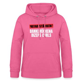 Fitness Spruch Bankdrücken Bizeps Curls Kraftsport - Frauen Hoodie - Pink - Vorne - AI Model Female 172 light (172cm)