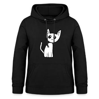 Chat rose animal animal mignon - Sweat à capuche Femme - noir - Devant - AI Model Female 172 light (172cm)