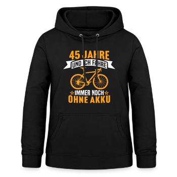 45. Geburtstag radfahrer fahrrad 45 jahre rennrad - Frauen Hoodie - Schwarz - Vorne - AI Model Female 172 light (172cm)
