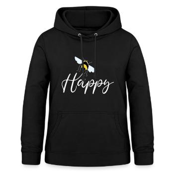 Bee Happy - Frauen Hoodie - Schwarz - Vorne - AI Model Female 172 light (172cm)