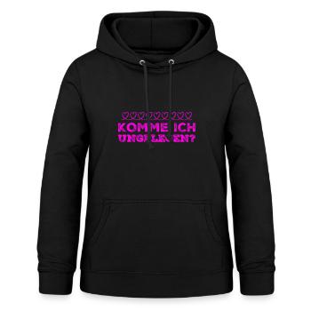 passt es gerade? - Frauen Hoodie - Schwarz - Vorne - AI Model Female 172 light (172cm)