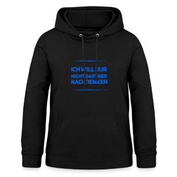 kein Interesse darüber nachzudenken - Frauen Hoodie - Schwarz - Vorne - AI Model Female 172 light (172cm)