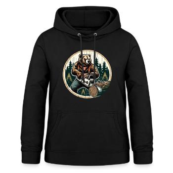 Bûcheron Bear Power et nature en harmonie - Sweat à capuche Femme - noir - Devant - AI Model Female 172 light (172cm)