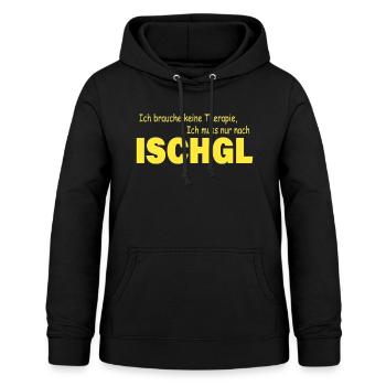 Therapie ISCHGL - Frauen Hoodie - Schwarz - Vorne - AI Model Female 172 light (172cm)
