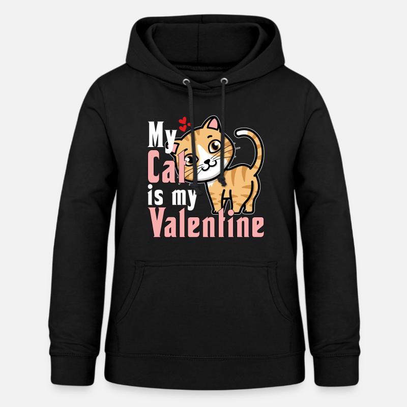 Mon chat est mon Valentin - Sweat à capuche Femme - noir