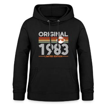 1983 - Sweat à capuche Femme - noir - Devant - AI Model Female 172 light (172cm)