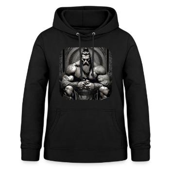 Stolzer Wikinger Krieger Germane - Frauen Hoodie - Schwarz - Vorne - AI Model Female 172 light (172cm)