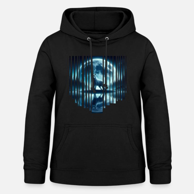 Lune de loup - Sweat à capuche Femme - noir