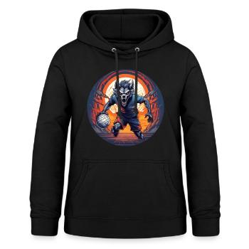 Gruseliges Halloween-partykostüm Werwolf-handball - Frauen Hoodie - Schwarz - Vorne - AI Model Female 172 light (172cm)