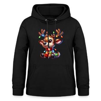 Rentier Süß Winter Weihnachtsgeschenk - Frauen Hoodie - Schwarz - Vorne - AI Model Female 172 light (172cm)