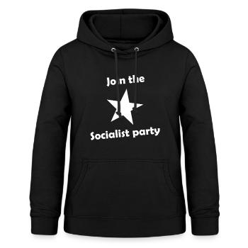 Le Parti social - Sweat à capuche Femme - noir - Devant - AI Model Female 172 light (172cm)