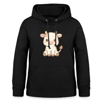 Süße Baby Kuh - Frauen Hoodie - Schwarz - Vorne - AI Model Female 172 light (172cm)