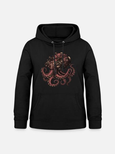 Steampunk Kraken - Frauen Hoodie - Schwarz