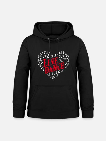 Line Dance Herz Design - Frauen Hoodie - Schwarz