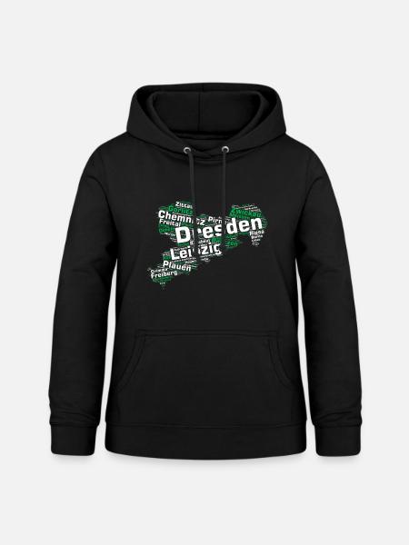 Sachsen Bundesland: Sächsische Städte - Frauen Hoodie - Schwarz
