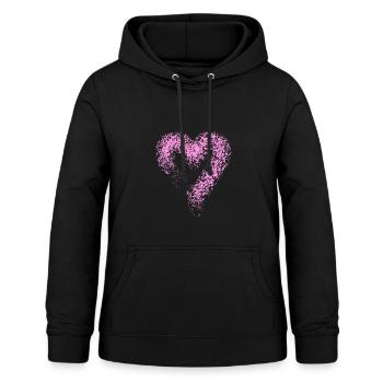 Herz - Frauen Hoodie - Schwarz - Vorne - AI Model Female 172 light (172cm)