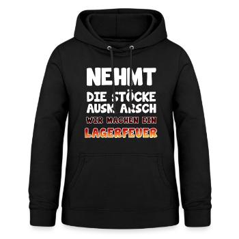 Nehmt die Stöcke ausm Arsch - Frauen Hoodie - Schwarz - Vorne - AI Model Female 172 light (172cm)