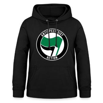 Antispecies is action - Women's Hoodie - black - Front - AI Model Female 172 light (172cm)