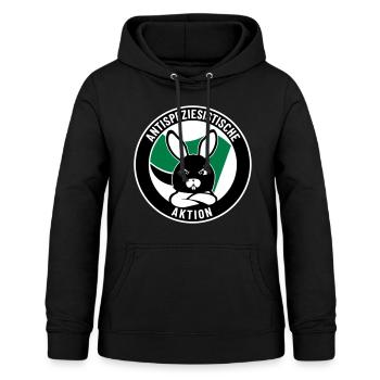 Antispeziesistische Aktion – Bunny - Frauen Hoodie - Schwarz - Vorne - AI Model Female 172 light (172cm)