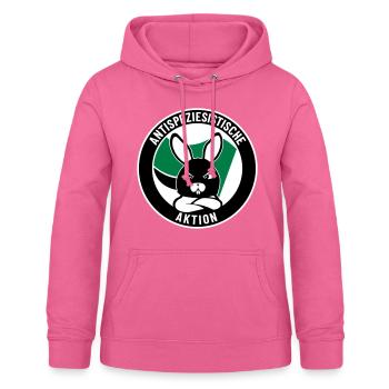 Antispeziesistische Aktion – Bunny - Frauen Hoodie - Pink - Vorne - AI Model Female 172 light (172cm)