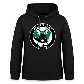 Antispeciesist Action – Bunny - Frauen Hoodie - Schwarz - Vorne - AI Model Female 172 light (172cm)