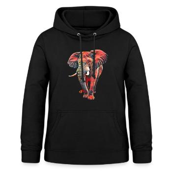 Elefant - Frauen Hoodie - Schwarz - Vorne - AI Model Female 172 light (172cm)