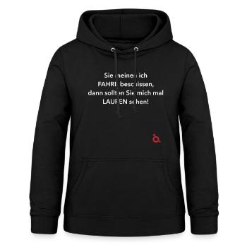 Fahren - Laufen weiss - Frauen Hoodie - Schwarz - Vorne - AI Model Female 172 light (172cm)