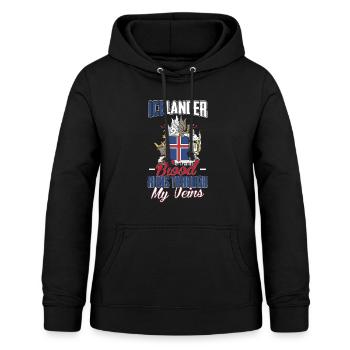 Island - Frauen Hoodie - Schwarz - Vorne - AI Model Female 172 light (172cm)