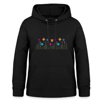 Flower Meadow - Women's Hoodie - black - Front - AI Model Female 172 light (172cm)