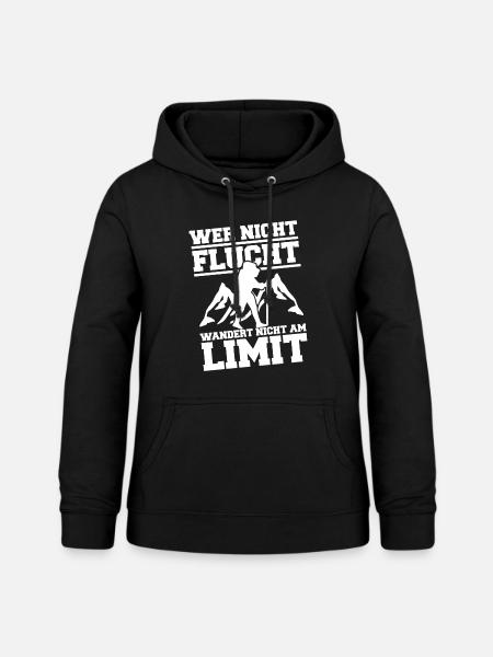 Wandern Lustiger Spruch - Frauen Hoodie - Schwarz