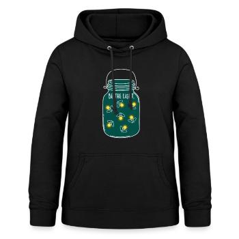 Be the Light! Camping Natur Glühwürmchen Sommer - Frauen Hoodie - Schwarz - Vorne - AI Model Female 172 light (172cm)