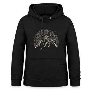Abstrakte Berg Camping Illustration Geschenk - Frauen Hoodie - Schwarz - Vorne - AI Model Female 172 light (172cm)