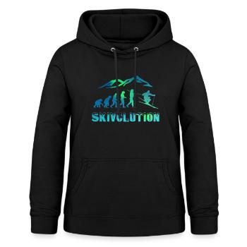 Ski Evolution Skifahrer Schnee Winter - Frauen Hoodie - Schwarz - Vorne - AI Model Female 172 light (172cm)