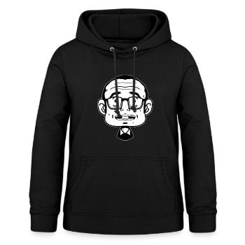 Homme employé lunettes cartoon surpris humour - Sweat à capuche Femme - noir - Devant - AI Model Female 172 light (172cm)