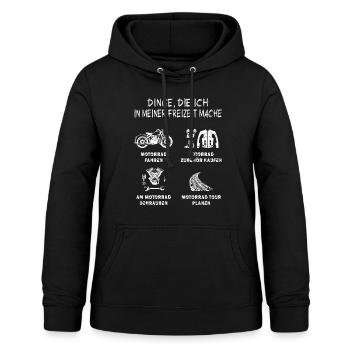 motorrad Dinge die ich in meiner freizeit mache - Frauen Hoodie - Schwarz - Vorne - AI Model Female 172 light (172cm)