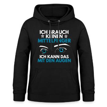 Ich brauch keinen Mittelfinger - Frauen Hoodie - Schwarz - Vorne - AI Model Female 172 light (172cm)