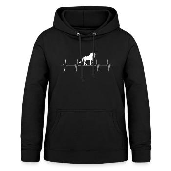pferd ekg - Frauen Hoodie - Schwarz - Vorne - AI Model Female 172 light (172cm)