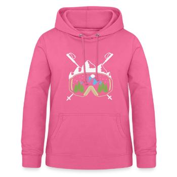 Ski Quote Lunettes de snowboard et bâtons de ski pour les skieurs - Sweat à capuche Femme - rose - Devant - AI Model Female 172 light (172cm)