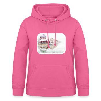 Beijing Landmark Aquarelle Esquisse Dessin de peinture - Sweat à capuche Femme - rose - Devant - AI Model Female 172 light (172cm)