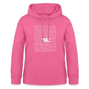 Jahrgang 1982 - 40. Geburtstag, Hochzeitstag - Frauen Hoodie - Pink - Vorne - AI Model Female 172 light (172cm)