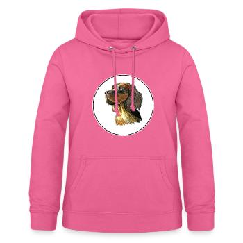 Picardy Spaniel Dog Watercolor Sketch Illustration - Women's Hoodie - pink - Front - AI Model Female 172 light (172cm)