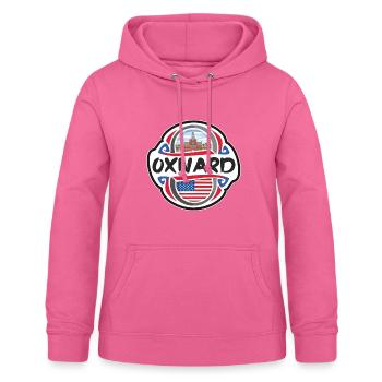 Oxnard USA Drapeau des États-Unis Souvenir de voyage Badg - Sweat à capuche Femme - rose - Devant - AI Model Female 172 light (172cm)