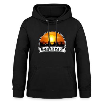 Mainz Deutschland Skyline Vintage Sunset Travel Souven - Frauen Hoodie - Schwarz - Vorne - AI Model Female 172 light (172cm)